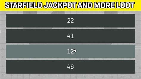 Starfield Jackpot Combination & Algamest Secret Loot Route.